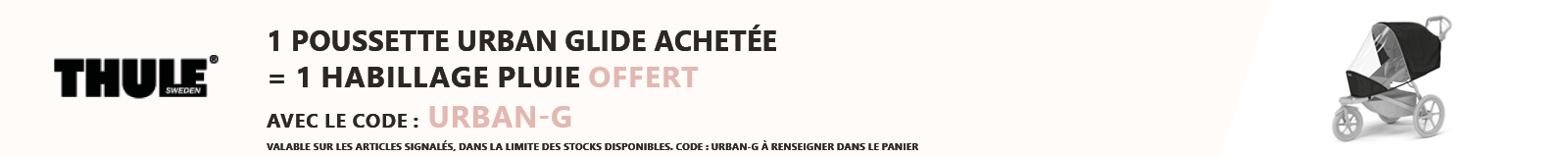 Thule : 1 poussette Urban Glide achetée = 1 habillage pluie offert