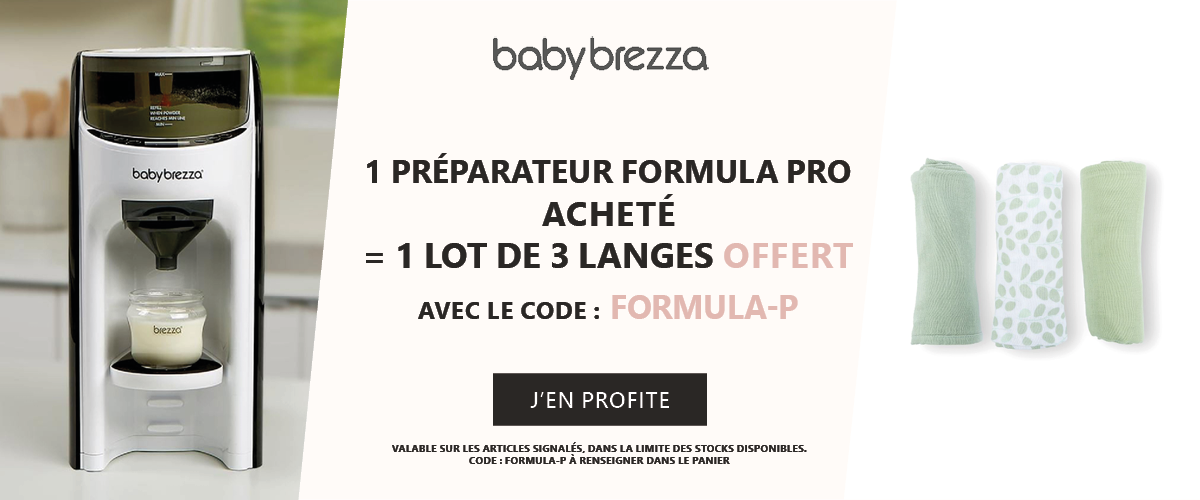 Babybrezza : 1 Préparateur Formula Pro acheté = 1 lot de 3 langes offert