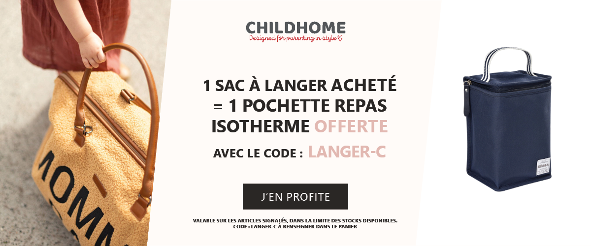 Childhome : 1 sac à langer acheté = 1 pochette repas isotherme offerte