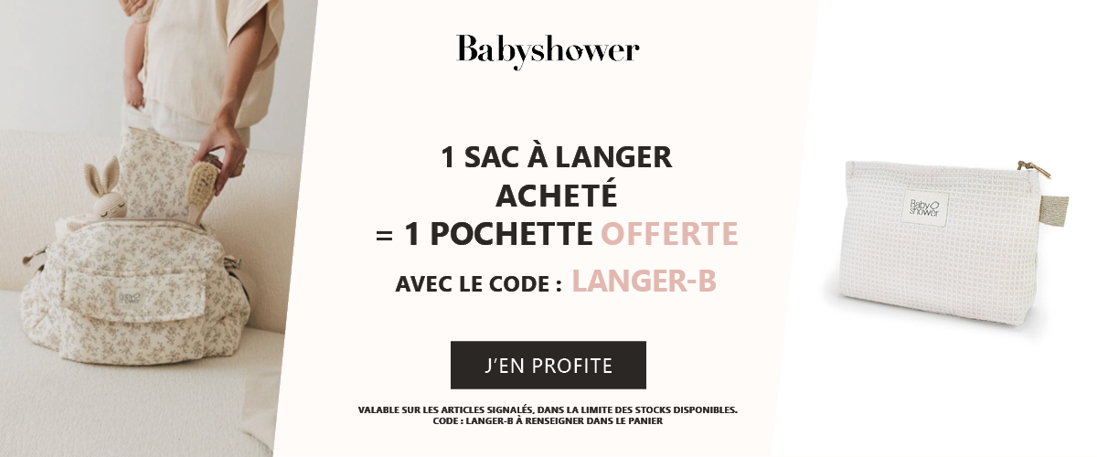Babyshower : 1 sac à langer acheté = 1 trousse de toilette offerte