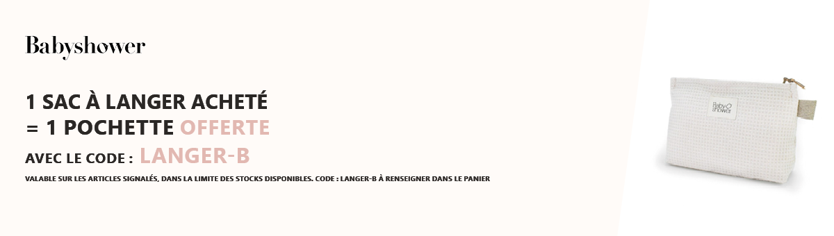 Babyshower : 1 sac à langer acheté = 1 trousse de toilette offerte