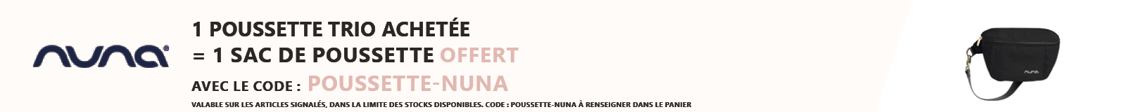 Nuna : 1 poussette trio achetée = 1 sac de poussette offert