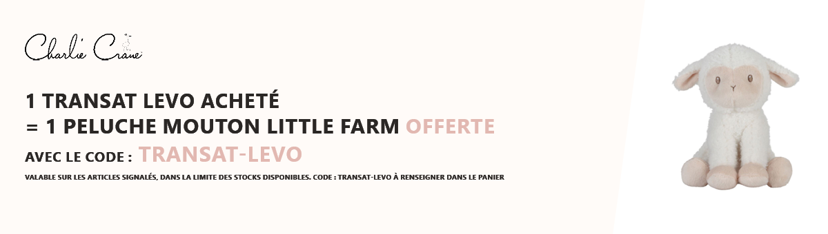 Charlie Crane : 1 transat Levo acheté = 1 peluche Little Farm offerte