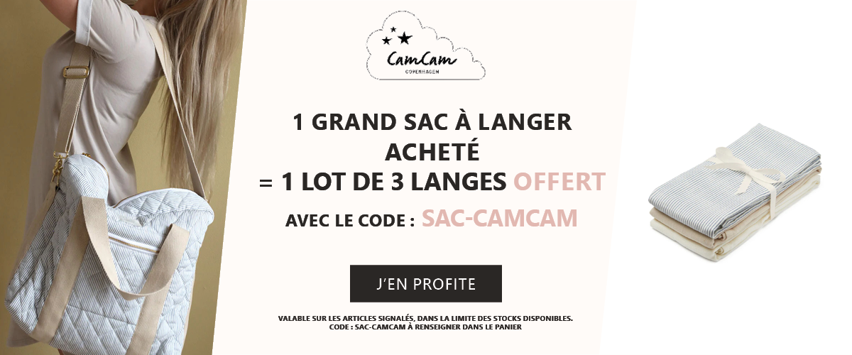 Cam Cam Copenhagen : 1 grand sac à langer acheté =  1 lot de langes offert