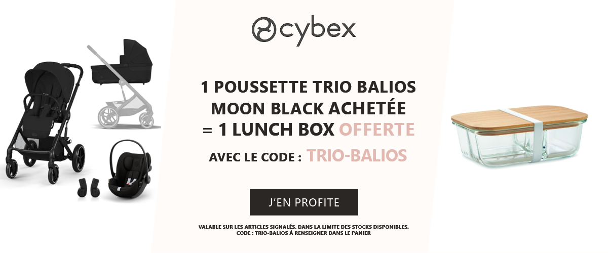 Cybex : 1 poussette trio Balios Moon Black = 1 lunch box offerte
