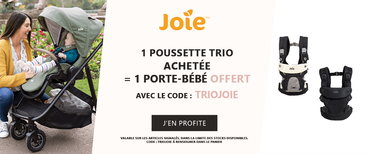 Joie : 1 poussette trio achetée = 1 porte bébé offert