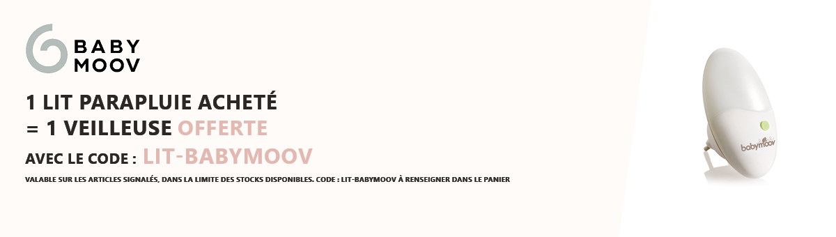 Babymoov : 1 lit parapluie acheté = 1 veilleuse murale offerte