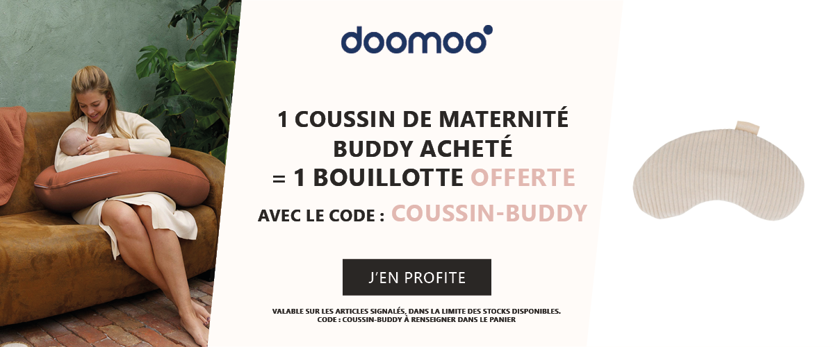 Doomoo : 1 coussin de maternité Buddy acheté = 1 bouillotte snoogy offerte