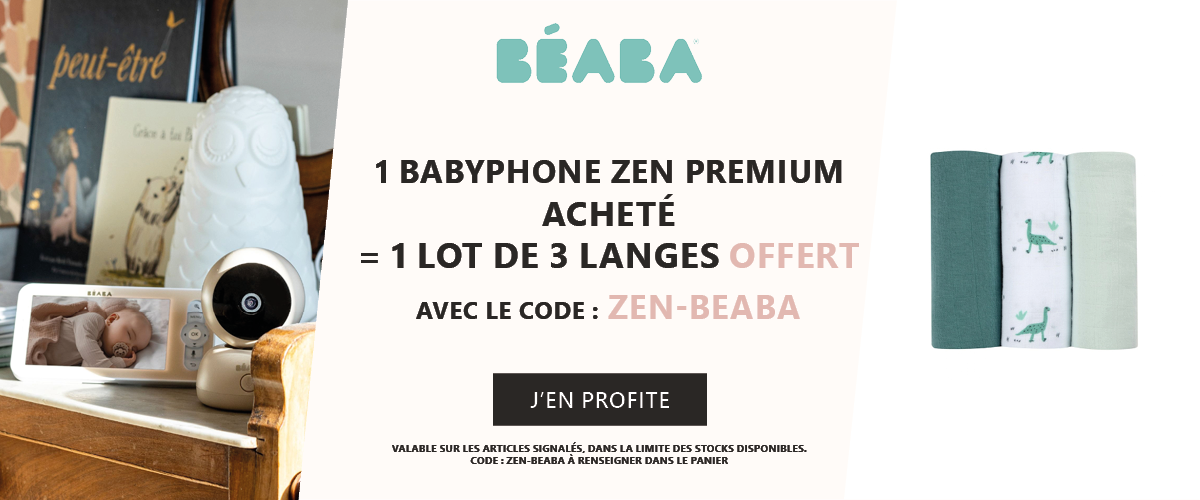 Beaba : 1 babyphone Zen Premium = 1 lot de 3 langes offert