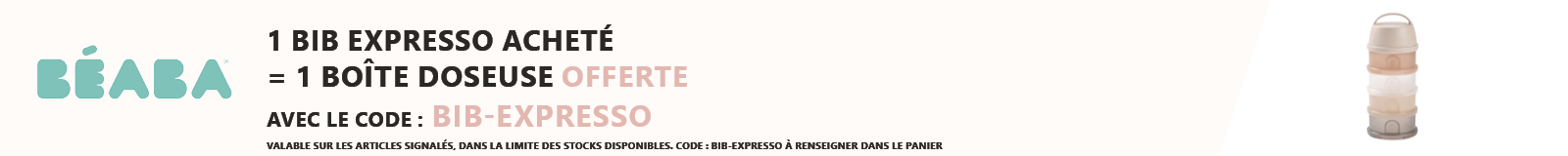 Beaba : 1 Bib Expresso acheté = 1 boîte doseuse offerte