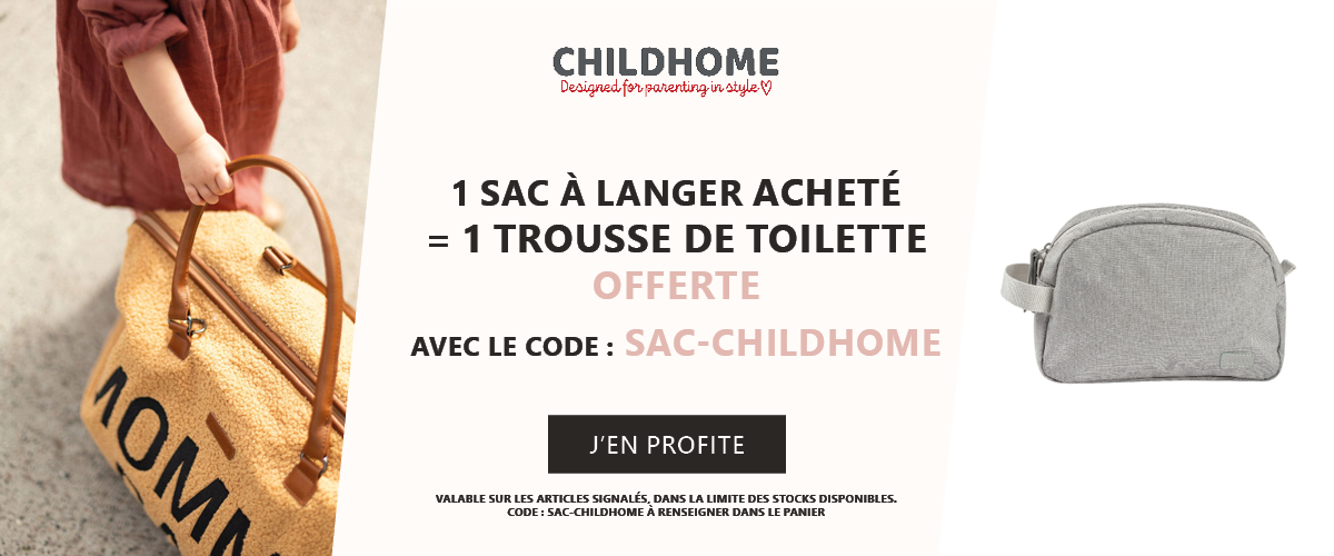 Childhome : 1 sac à langer acheté = 1 trousse de toilette offerte