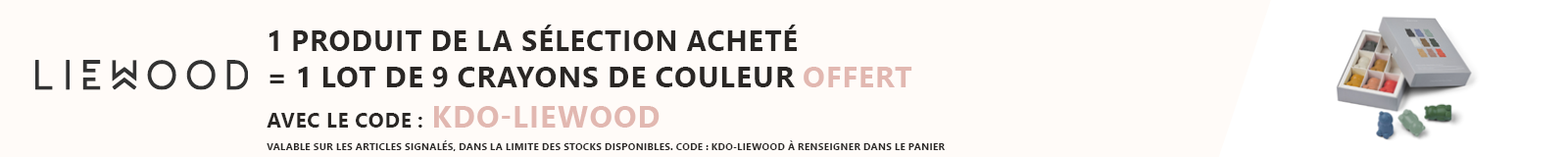 Liewood : 1 produit de la sélection acheté = 1 lot de 9 crayons de couleur offert
