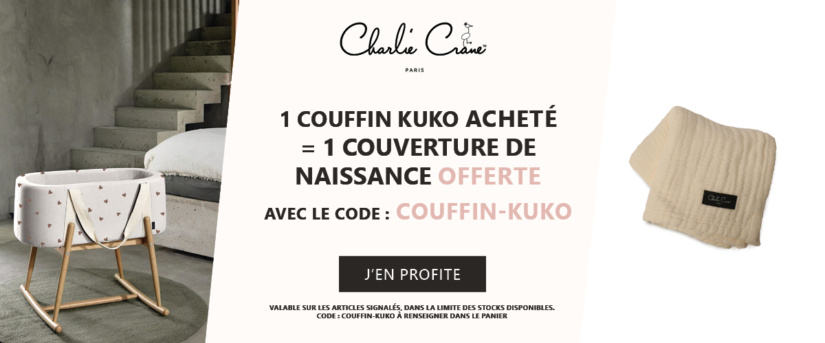 Charlie Crane : 1 couffin Kuko acheté = 1 couverture de naissance offerte