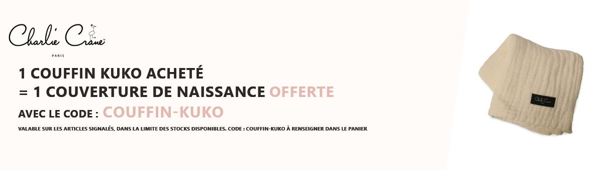 Charlie Crane : 1 couffin Kuko acheté = 1 couverture de naissance offerte