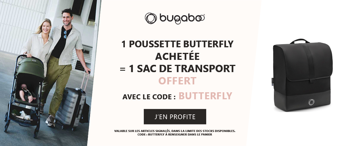 Bugaboo : 1 poussette Butterlfy achetée = 1 sac de transport offert