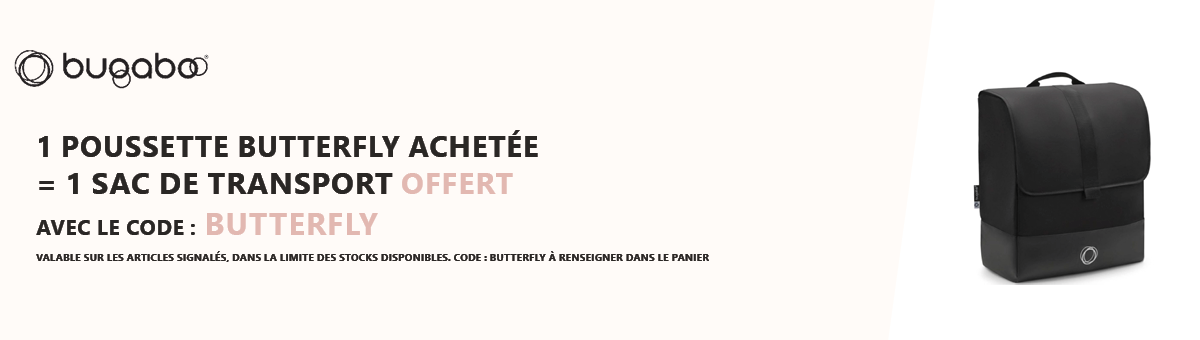 Bugaboo : 1 poussette Butterlfy achetée = 1 sac de transport offert
