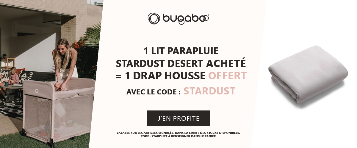 Bugaboo : 1 lit parapluie stardust acheté = 1 drap housse offert