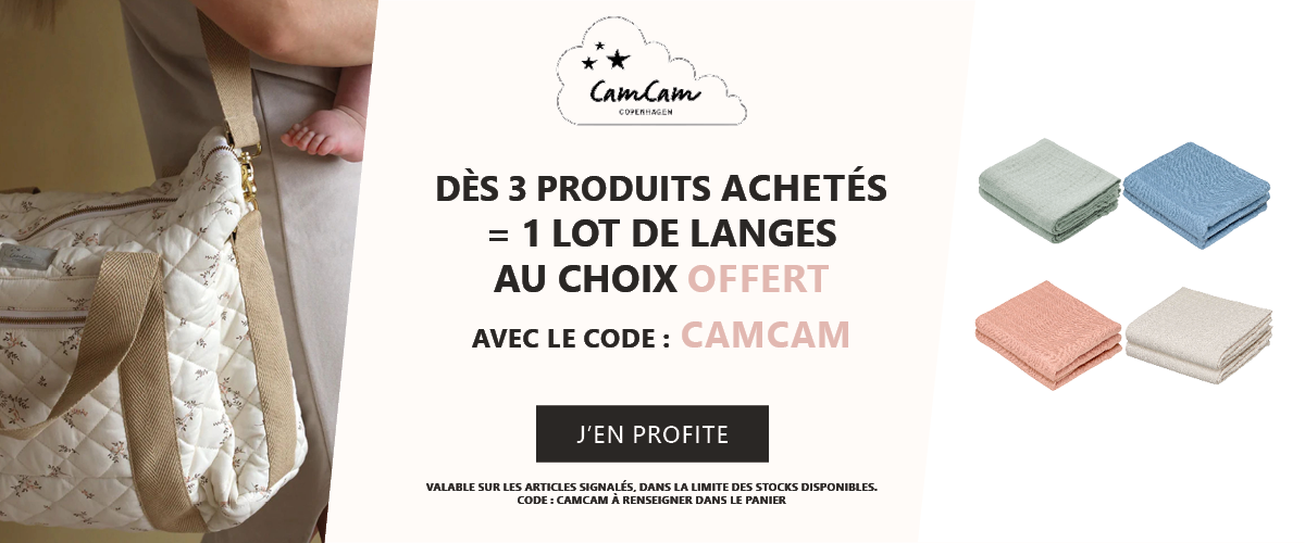 Cam Cam Copenhagen : Dès 3 produits achetés = 1 lot de langes au choix offert