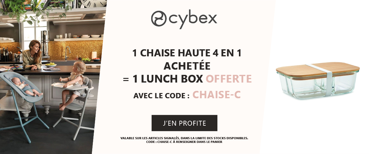Cybex : 1 chaise haute 4 en 1 achetée = 1 lunch box offerte