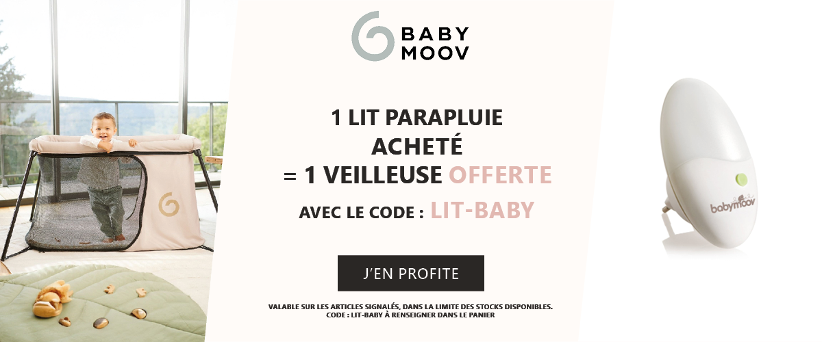 Babymoov : 1 lit parapluie acheté = 1 veilleuse murale offerte