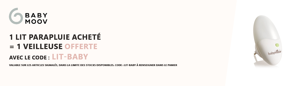 Babymoov : 1 lit parapluie acheté = 1 veilleuse murale offerte
