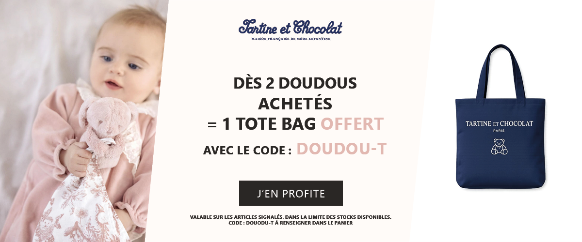 Tartine et chocolat : Dès 2 doudous achetés = 1 tote bag offert