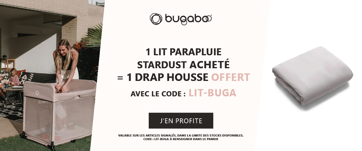 Bugaboo : 1 lit parapluie stardust acheté = 1 drap housse offert