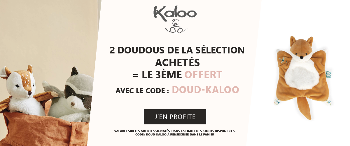Kaloo : 2 doudous de la sélection achetés = le 3ème offert