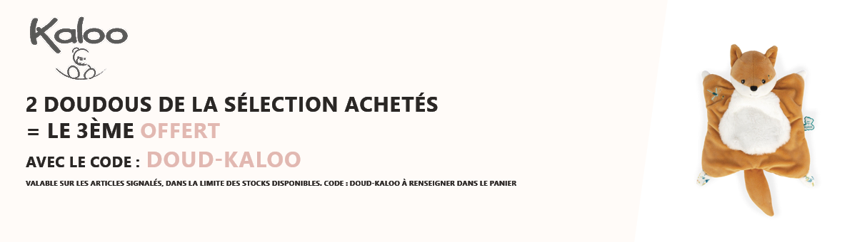 Kaloo : 2 doudous de la sélection achetés = le 3ème offert
