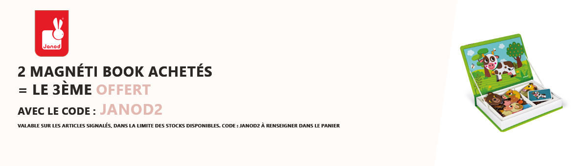 Janod : 2 magnéti book achetés = le 3ème offert
