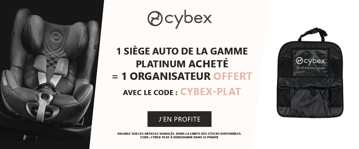 Cybex : 1 siège auto de la gamme Platinum acheté = 1 organisateur voiture offert