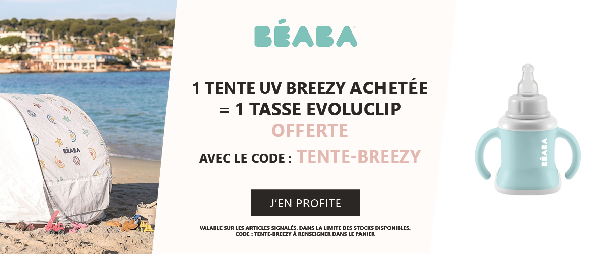 Beaba : 1 tente UV Breezy achetée = 1 tasse Evoluclip offerte