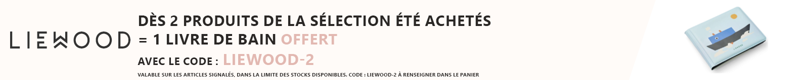 Liewood : 2 produits de la sélection été achetés = 1 livre de bain offert