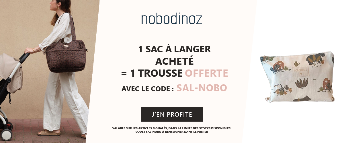 Nobodinoz : 1 sac à langer acheté = 1 trousse offerte