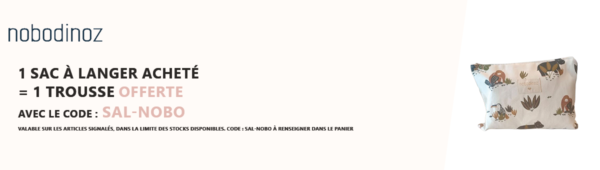 Nobodinoz : 1 sac à langer acheté = 1 trousse offerte