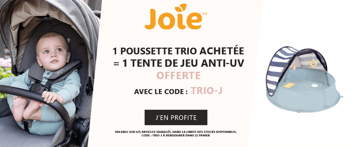 Joie : 1 poussette trio achetée = 1 tente de jeux anti-UV offerte