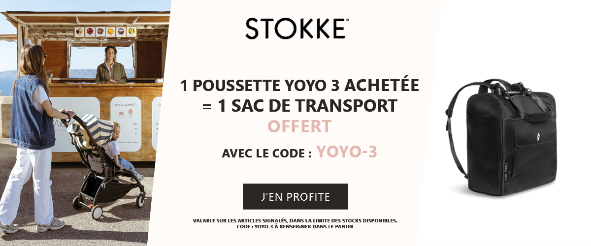 Stokke : 1 poussette Yoyo 3 achetée = 1 sac de transport Yoyo offert
