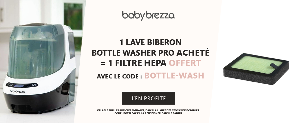 Babybrezza : 1 lave biberon Bottle Washer Pro acheté = 1 Filtre HEPA offert