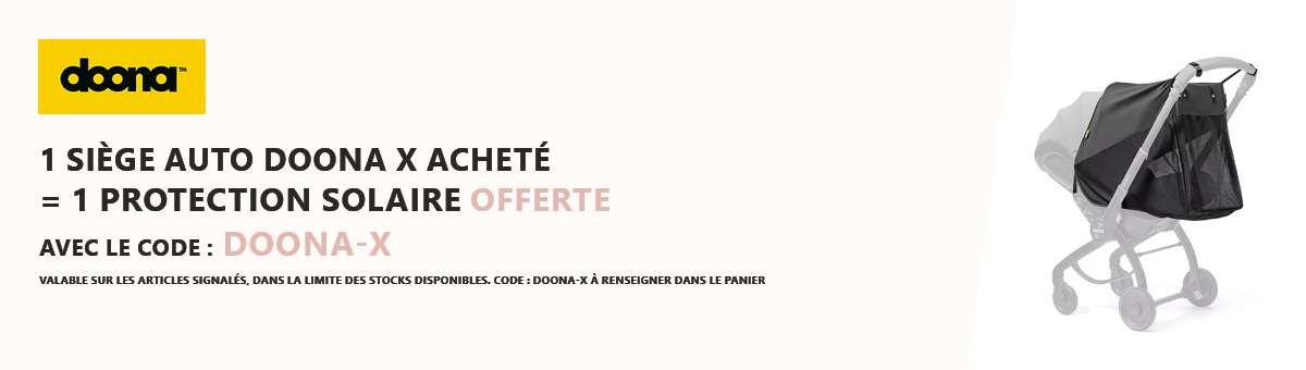 Doona : 1 siège auto Doona X acheté = 1 protection soleil offerte