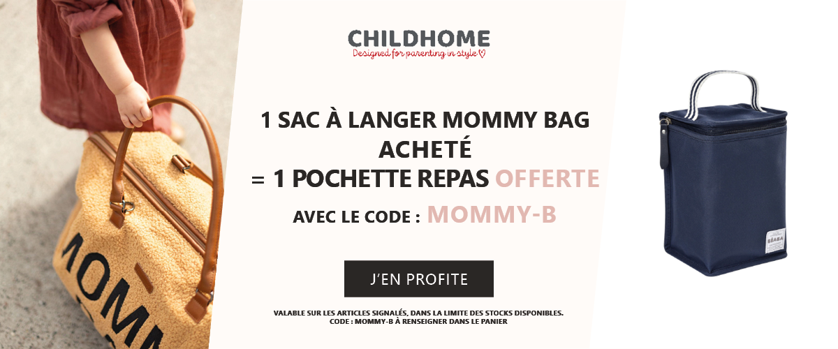 Childhome : 1 sac à langer Mommy bag acheté = 1 pochette repas offerte