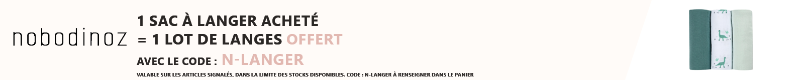 Nobodinoz : 1 sac à langer acheté = 1 lot de langes offert