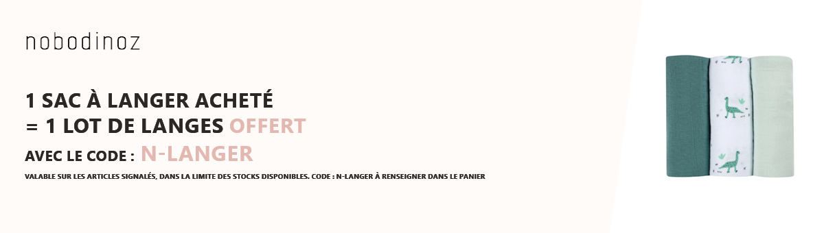 Nobodinoz : 1 sac à langer acheté = 1 lot de langes offert