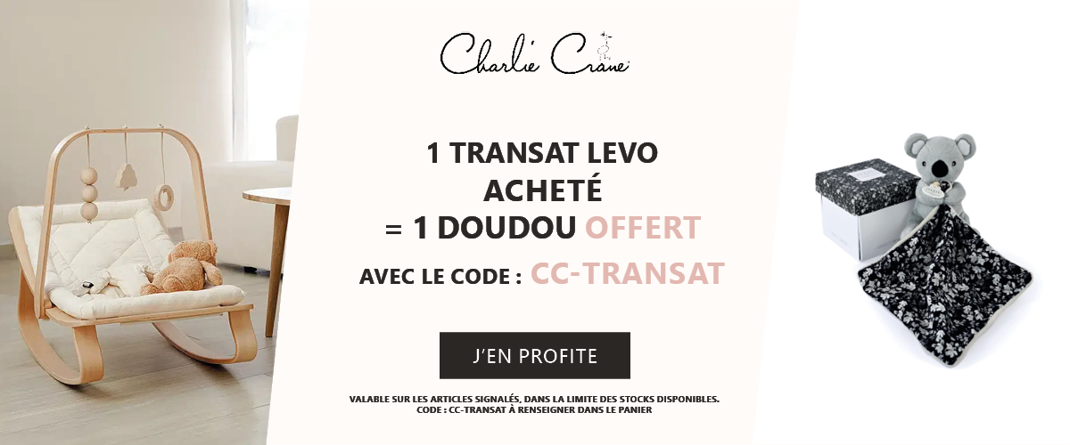 Charlie Crane : 1 transat Levo acheté = 1 doudou offert