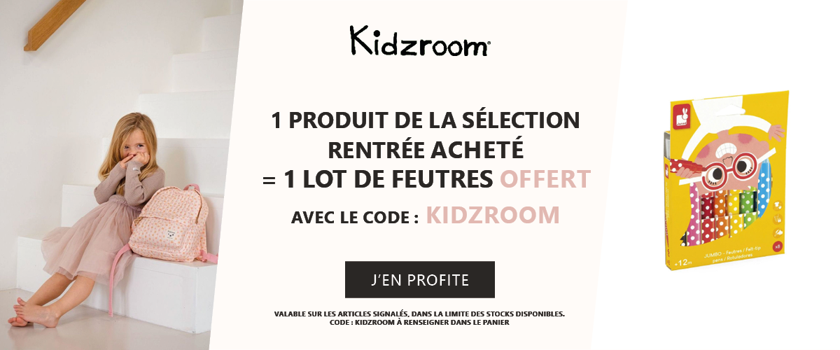 Kidzroom : 1 produit de la rentrée acheté = 1 lot de 8 gros feutres Jumbo offert