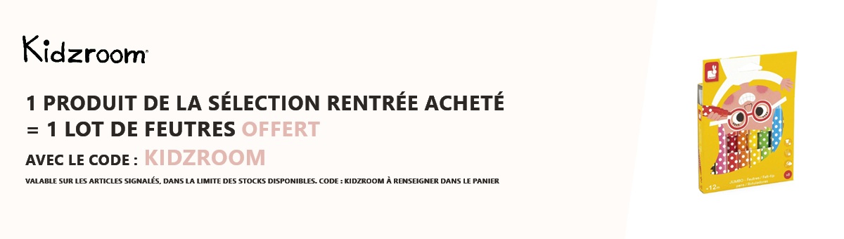 Kidzroom : 1 produit de la rentrée acheté = 1 lot de 8 gros feutres Jumbo offert