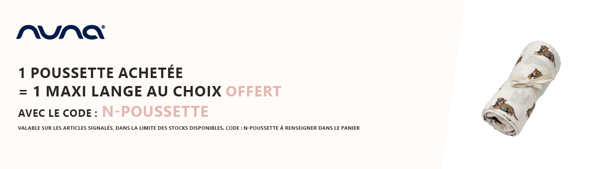 Nuna : 1 poussette achetée = 1 maxi lange au choix offert