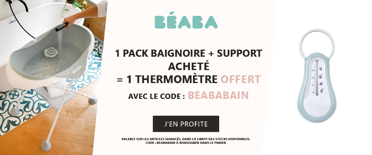 Béaba : 1 pack baignoire et support acheté = 1 thermomètre de bain offert
