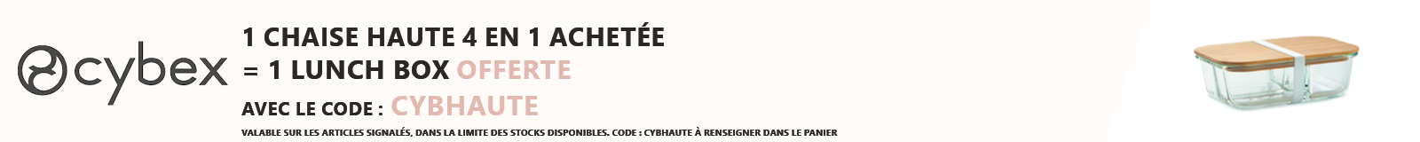 Cybex : 1 chaise haute 4 en 1 achetée = 1 lunch box offerte