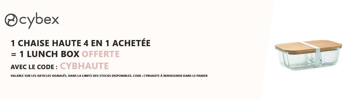 Cybex : 1 chaise haute 4 en 1 achetée = 1 lunch box offerte
