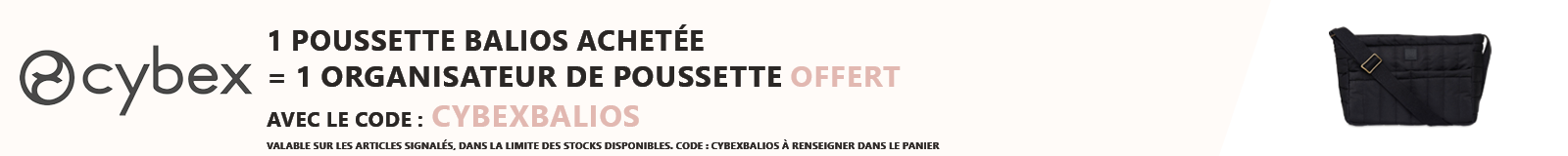Cybex : 1 poussette Balios achetée = 1 organisateur de poussette offert